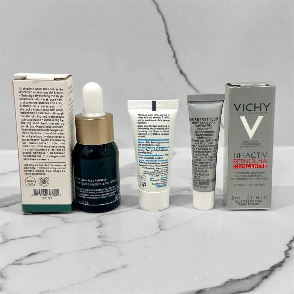 Skincare Travel Night Day Eye Face Cream Serum Cleanser Variety Set with Pouch - Picture 10 of 10